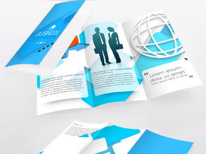 科技網絡信息咨詢商務宣傳三折頁設計指南與高清素材推薦